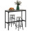 3 Piece Bar Table Set with 2 Stools, Grey 3