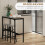 3 Piece Bar Table Set with 2 Stools, Grey 5
