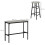 3 Piece Bar Table Set with 2 Stools, Grey 2