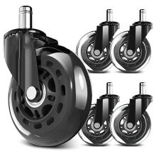 5PCS Office Chair Wheels, Upgraded Heavy Duty Caster Wheel for Gaming Chairs, 4.5 Inch Smooth & Silence Rubber Wheels