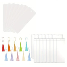 Paper Blank Bookmarks with Tassels Clear Bookmark Blanks Colorful Tassels Cardstock DIY Bookmark Making Kit
