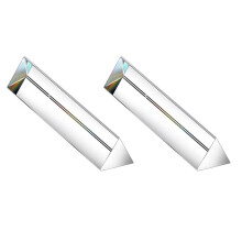 2 Stück 6-Zoll-Kristall-Dreiecksprisma Aus Optischem Glas für Fotoeffekte, Physikunterricht, Lichtspektrum-Optik-Kits
