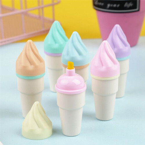 Cute Ice Cream Cone Markers & Highlighters Set, Multicolored Pens 1