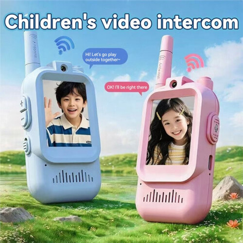 Walkie Talkies de Vídeo para Crianças 2 Pacotes, 2.0 Polegadas IPS Câmera Dupla com Compartilhamento de Fotos & Chat de Voz, Recarregável de Longo 2