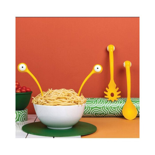 Posate per servire Pasta Monsters - PA Design - Giallo - 1
