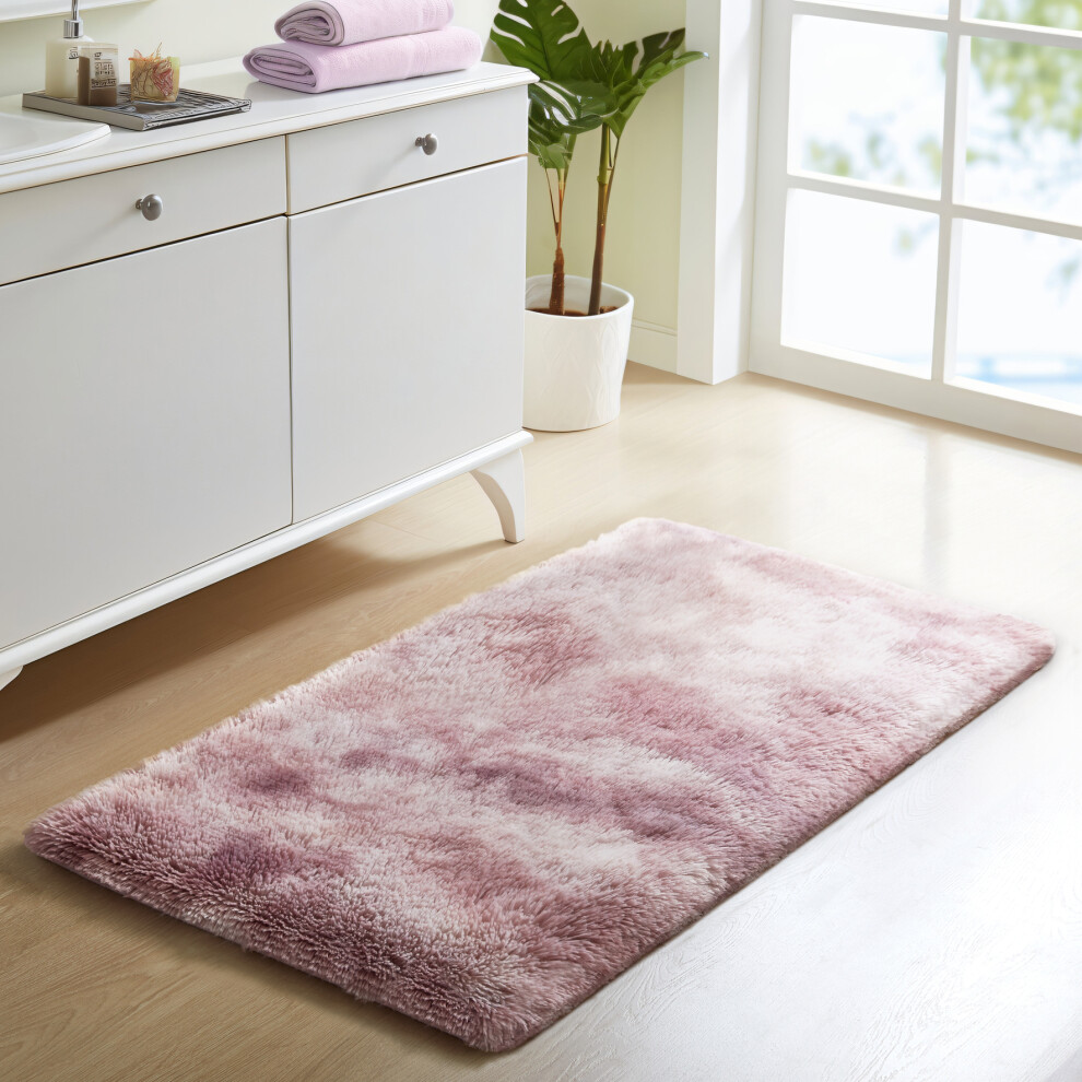 Imperial Rooms (60Cm X 110Cm (2Ft X 3Ft 7"), Tie-Dye Lilac Shaggy Rugs) Fluffy Rug Non-Slip Shaggy Rugs Living Room Carpet