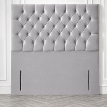 (Gery Plush, Double 4ft6") Plush 54" Chesterfield Headboard for Divan Bed