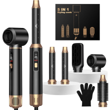 UKLISS 5 in 1 Hair Styler | Hair Dryer Brush with LCD-Display - Airstyler, Hair Curler Airflow, Hair Straightener