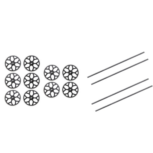 10Pcs Main Gear for  with 4Pcs Carbon Fiber Tail Boom Support Rods 1