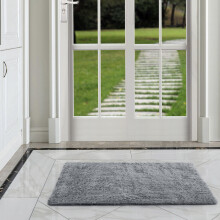 (50cm x 80 cm (1 ft 6 in x 2 ft 6 in), Grey Shaggy Rugs) Fluffy Rug Non-Slip Shaggy Rugs Living Room Carpet