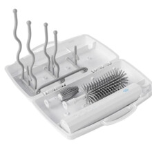 Kit de Limpeza de Garrafas Elétrico com Cabo Rotativo, Escovas de Silicone e Suporte para Secagem para Limpeza Eficiente