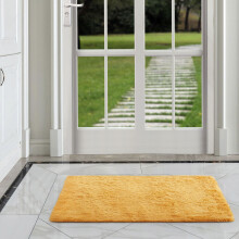 (50cm x 80 cm (1 ft 6 in x 2 ft 6 in), Yellow Shaggy Rugs) Fluffy Rug Non-Slip Shaggy Rugs Living Room Carpet