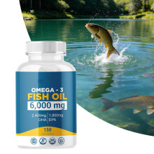 (150 Capsules) Omega 3 Fish Oil 6000 Mg with Maximum EPA DHA - Supports Brain, Liver - 150 Caps