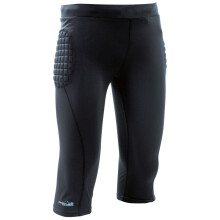 (M, Black) Precision Childrens/Kids Padded 3/4 Baselayer Goalkeeper Thermal Bottoms