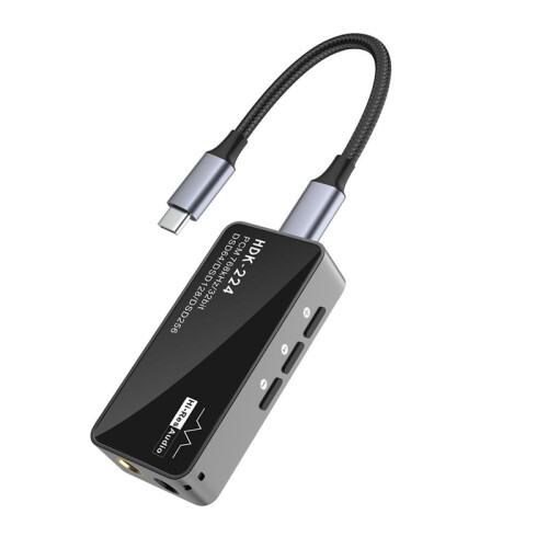 HDK-224 (HiFi Digital Audio Decoder) Bärbar Type-C DAC-Förstärkare med Liten Dongel, HiFi Förlustfri Ljuddekoder