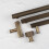 (128mm Handle) Antique Brass Reeded Cabinet Handles & Knobs 4