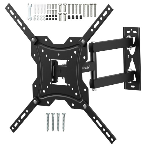 Wall Bracket Mount 26-55 Inch Screens Tilts Swivels Extends Retracts - Black