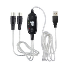 USB IN-OUT MIDI Interface Cable Converter to PC Music Keyboard Adapter Cord NEW