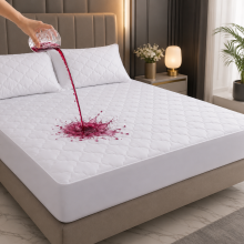 (White) King Size Quilted Waterproof Mattress Protector - Extra Deep Fitted Bed Cover 12-16" Breathable Noiseless Anti-Allergy & Machine Washable