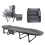 MoverX Grey Folding Camping Bed with Adjustable Backrest - Capacity 130kg 1
