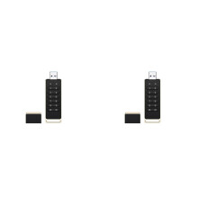 2X Säker USB-Enhet, 128 GB Krypterad USB-Flashenhet Hårdvara Lösenord Memory Stick med Tangentbord USB 3.0 Disk Flash Svart