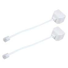 2X 6P2C RJ11 Male to Female Two Way Telephone Splitter Converter Cable