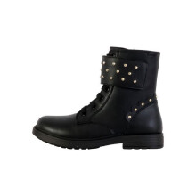 Bottine à Scratches Geox Junior Eclair Synt.Lea - Noir