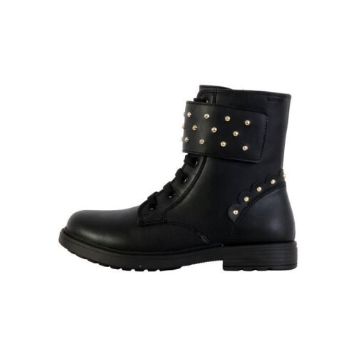 Geox Bottine à Scratches Geox Junior Eclair Synt.Lea - Noir
