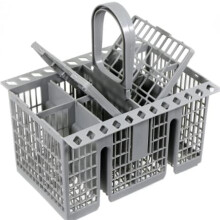 Dishwasher cutlery basket with removable handle