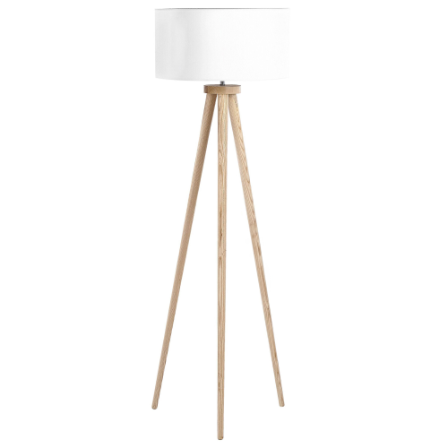 Beliani Floor Lamp NITRA Oak Wood White