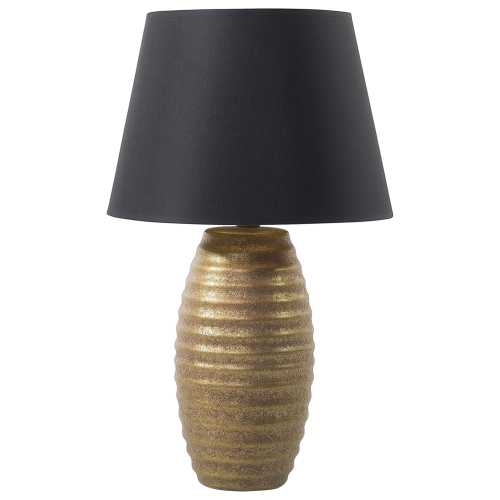 Beliani Table Lamp EBRO Porcelain Gold