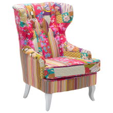 Wingback Chair MOLDE Fabric Fuchsia Pink
