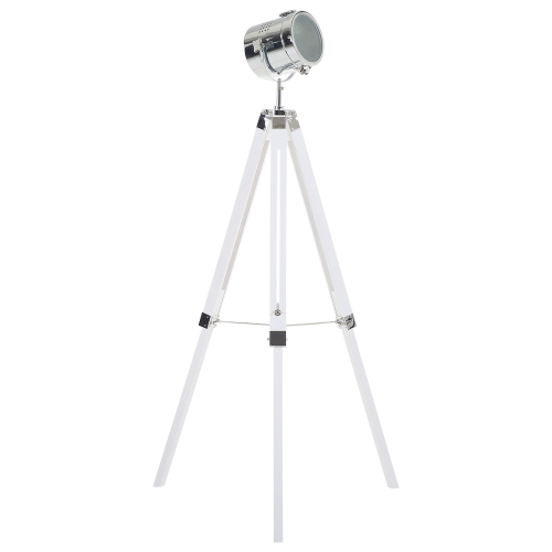 Beliani Floor Lamp ALZETTE Pine Wood White