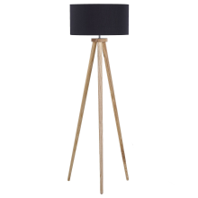 Floor Lamp NITRA Oak Wood Black