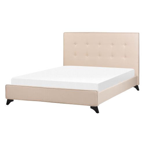 Beliani Bed Fabric AMBASSADOR 140 x 200 cm (EU Double) Beige