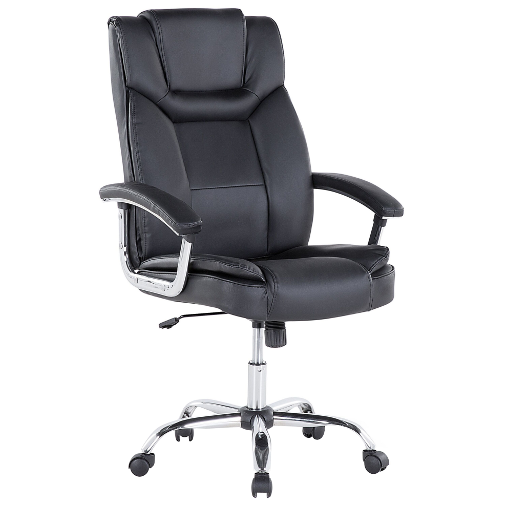 Beliani Executive Chair Advance Faux Leather Black