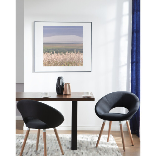 Beliani Set of 2 Dining Chairs ROSLYN Fabric Black 1