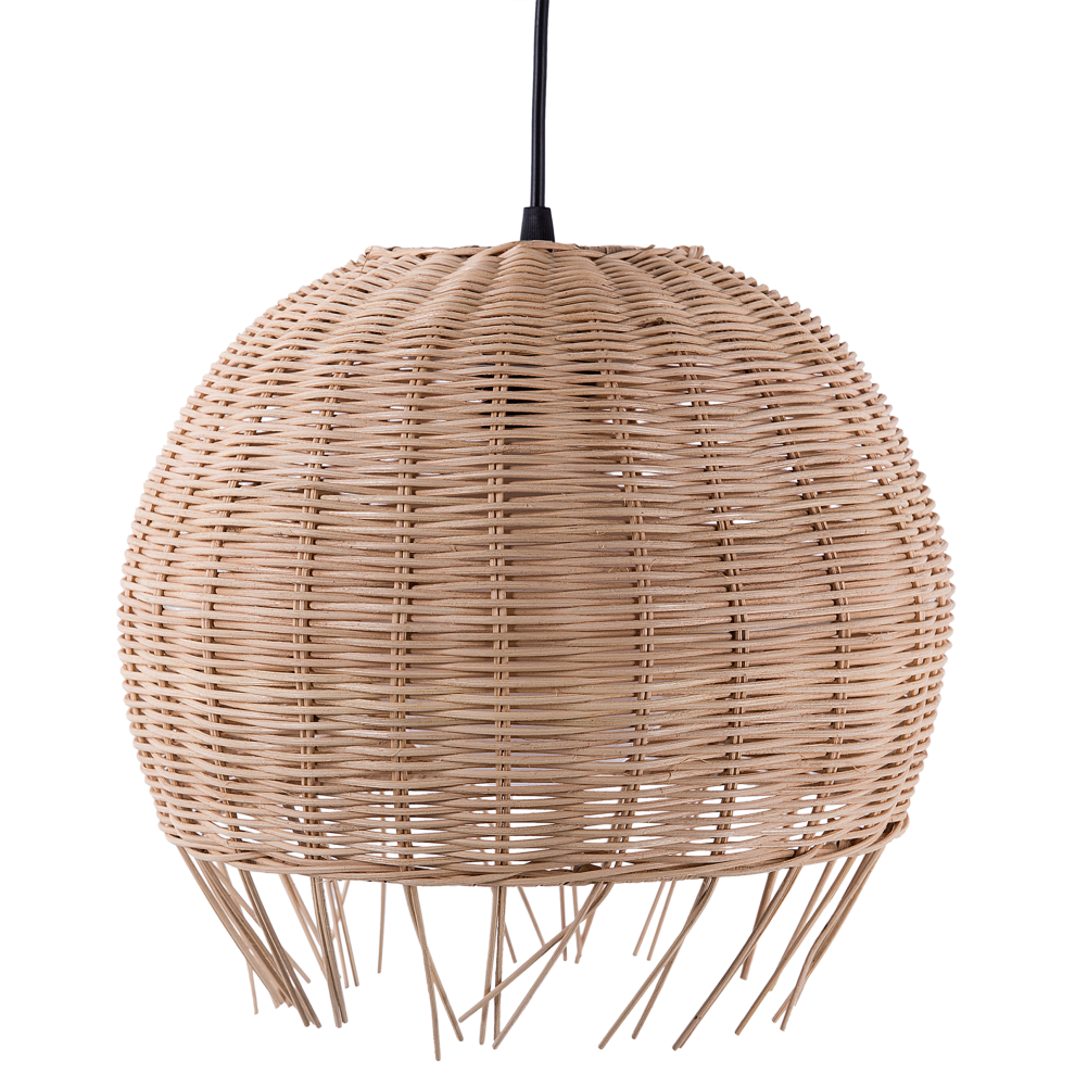 Beliani Pendant Lamp Drino Rattan Light Brown
