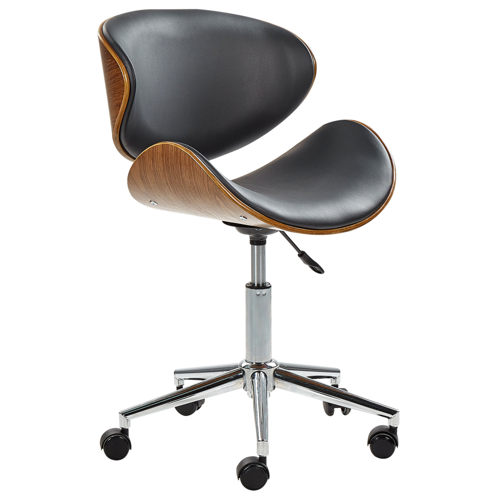 Beliani Desk Chair Rotterdam Faux Leather Black