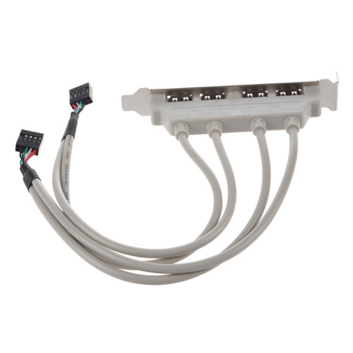 2X MainBoard 4 Port USB 2.0 to 9 Pin Header Bracket Extension Cable 2