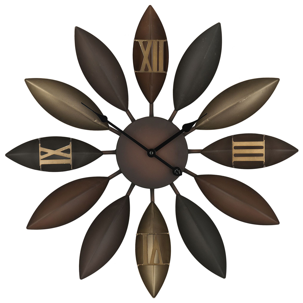 Beliani Wall Clock Beinwil 55 Cm Metal Brown