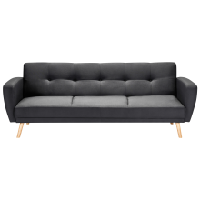 Sofa Bed 3 Seater FLORLI Fabric Black