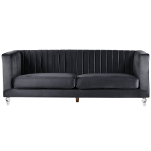 Sofa 3 Seater ARVIKA Velvet Black