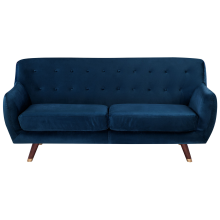 Sofa 3 Seater BODO Velvet Navy Blue