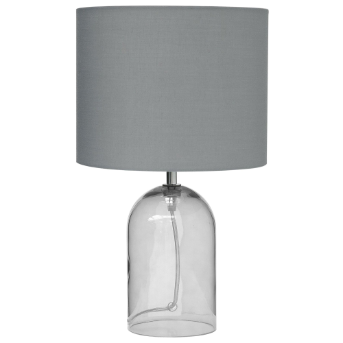 Beliani Table Lamp DEVOLL Glass Grey