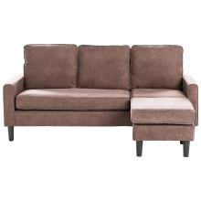 Sofa 3 Seater AVESTA Fabric Brown with Ottoman