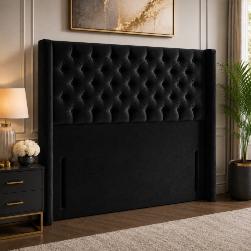 (Mink Plush, Small Double 4ft) 54" Wingback Headboard for Divan Bed 1