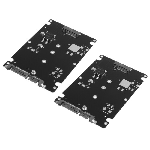 2X Black B + M Key Socket 2 M.2 NGFF () SSD to 2.5  Adapter Card with Case