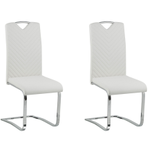 Set of 2 Dining Chairs PICKNES Faux Leather Off-White