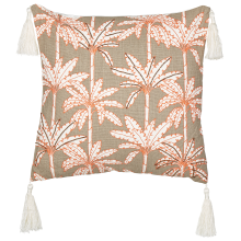 Throw Cushion MELOBESIA Cotton 45 x 45 cm Beige Plant Pattern